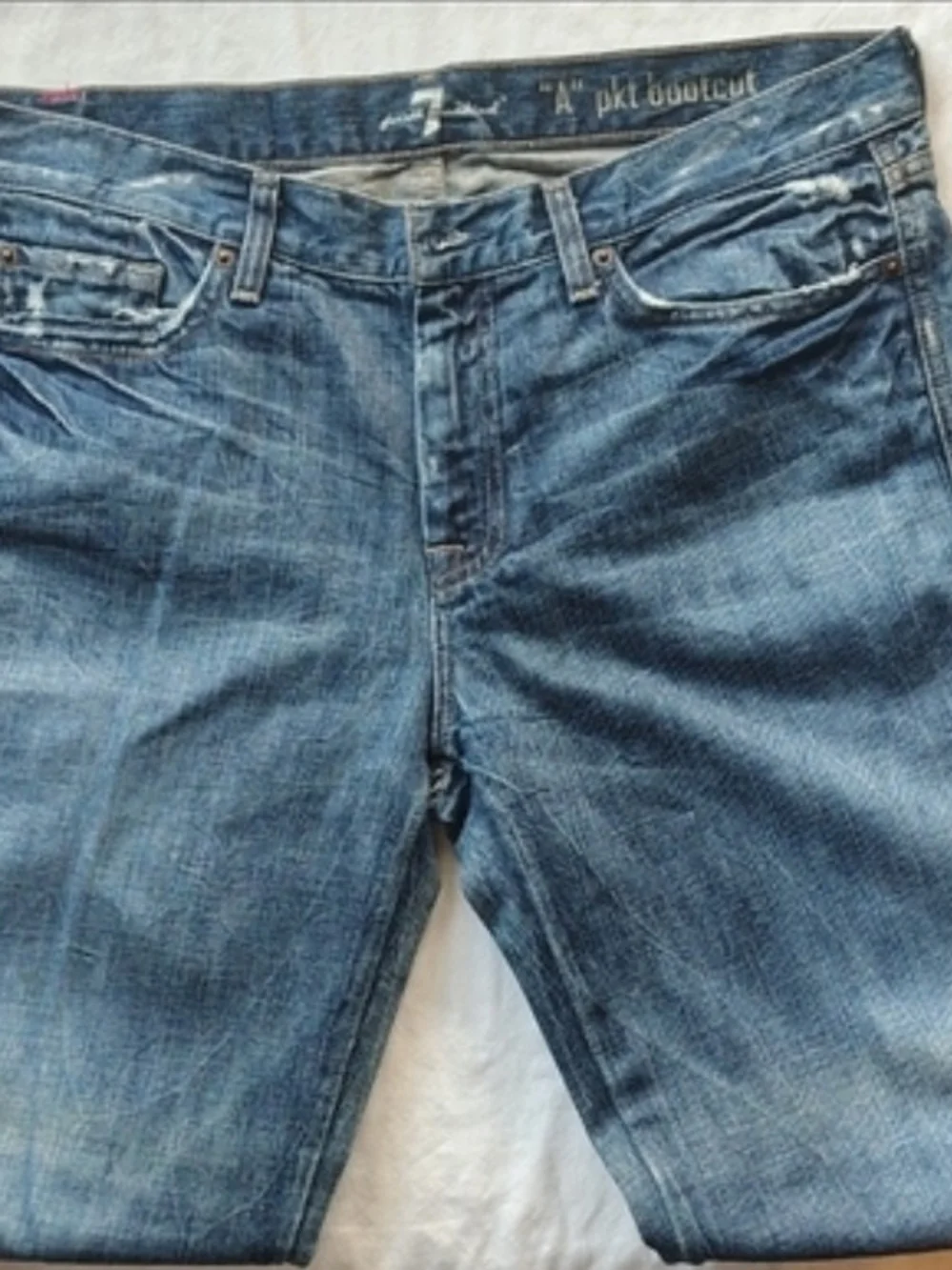 7 For All Mankind "A" Pocket Men's Bootcut Medium Wash Jeans 34 x 32 NWOT - Picture 7 of 10